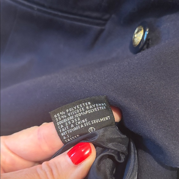 Kasper A.S.L. Wmns Navy Blazer and Floral Pleated Midi Skirt Set Sz 10 Vintage - Picture 9 of 9